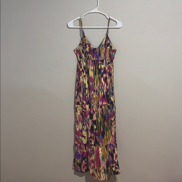 Speed Control NY Yellow/Purple Patterned Dress- M - Picture 2 of 3